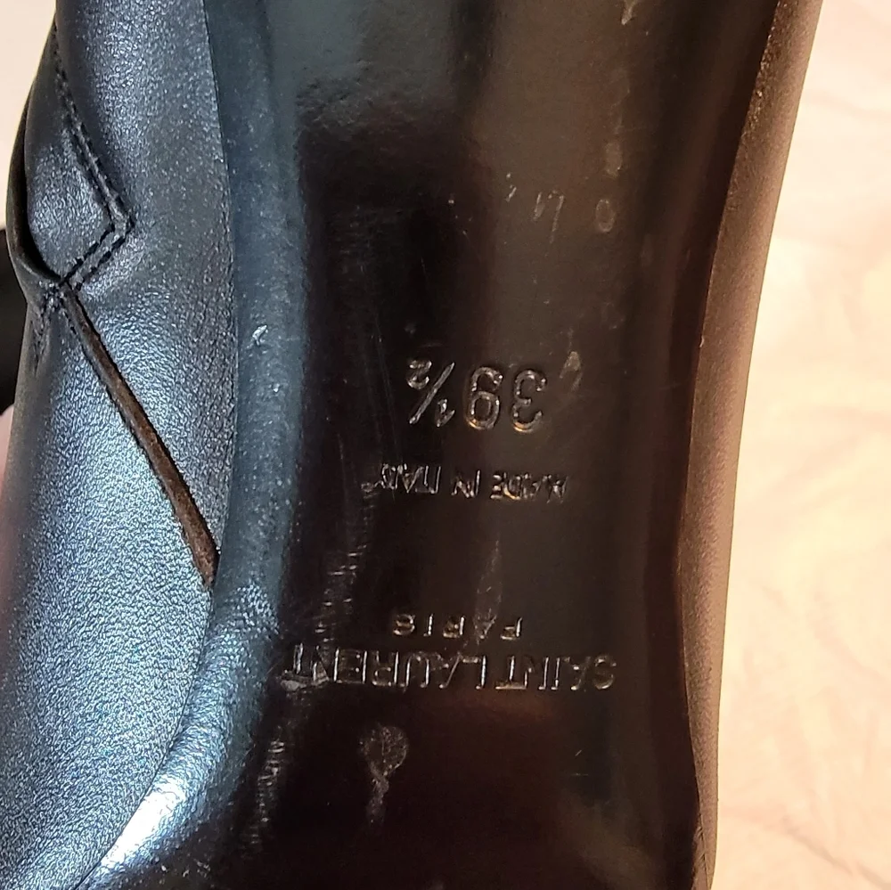 Saint Laurent Paris Palladio Black With Studs Leather Ankle Boots